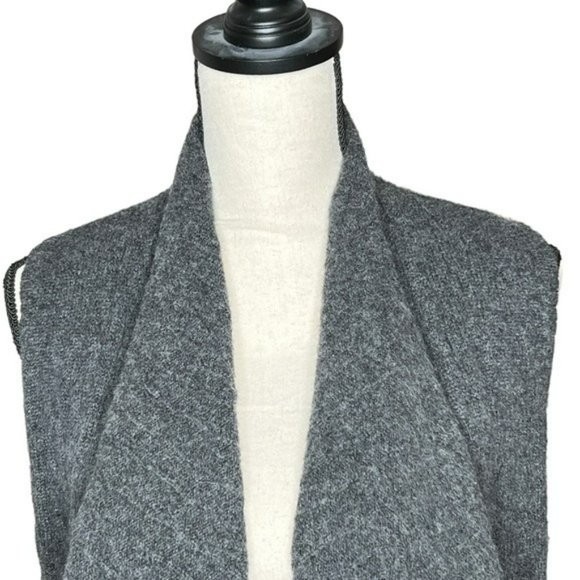 Ralph Lauren Black Label Charcoal Gray Cashmere Drape Open Sweater Vest Size M - Picture 8 of 15